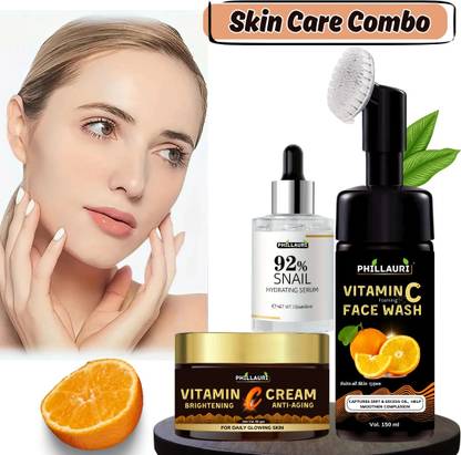 Phillauri Instant glow Ultimate Vita C Skin Care Kit For Skin brightening Snail Hydrating serum is a skin care product