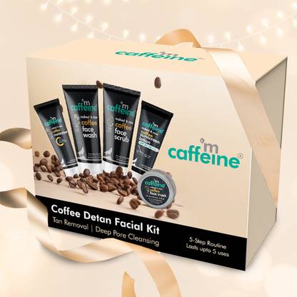 mCaffeine Travel-Size Coffee Detan Facial Kit | Diwali Gift Set Pack of 5 Essentials  (5 Items in the set) at Rs. 239