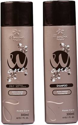 FLORACTIVE PROFISSIONAL W-ONE SHAMPOO AND 3 IN 1 CONDITIONER/MASK/LEAVE-IN (300ML Each) PACK (Combo)