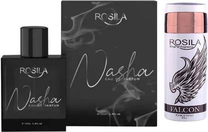 Rosila 1 NASHA PERFUME 100ML ,1 FALCO DEODORANT 200ML, PACK OF 2 .