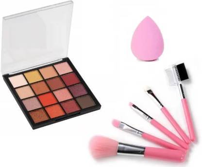 SUBHMUN 284.	Ultimate Eyeshadow Palette with 5 pcs makeup brush set & PUFF