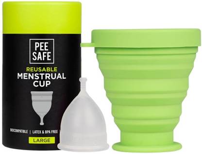 Pee Safe Large Reusable Menstrual Cup & Menstrual Cup Sterilizing Container FDA Appoved