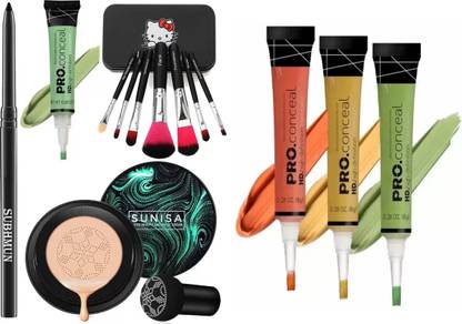 SUBHMUN 7 Makeup Brush & Cushion Korean Mushroom Foundation & Green Concealer Corrector