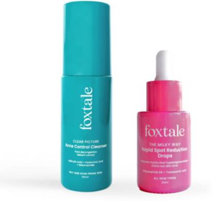 Foxtale No Spots & Scars | Acne Control Cleanser 100 ml + Rapid Spot Reduction Drops 30 ml