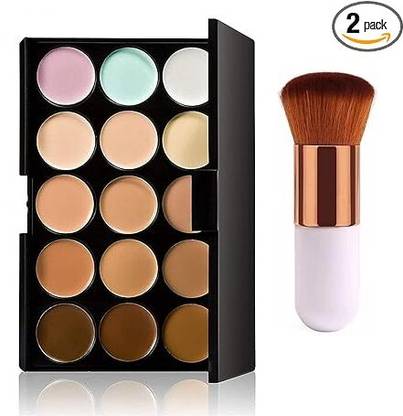 DAQ 15 Color Contour & Concealer with Professional Brush Contour Kit Concealer