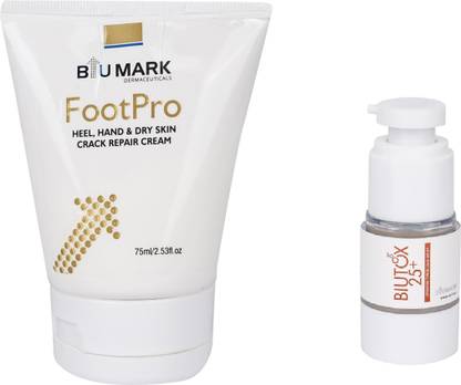BIUMARK FootPro Heel & Hand Repair Cream 75ML & Biutox 25+ Serum Vitamin C Brightening Solution 15GM