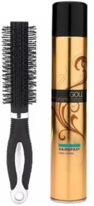 Elite gliss professional roller comb with nova gold hair holding style hair spray for hair styling