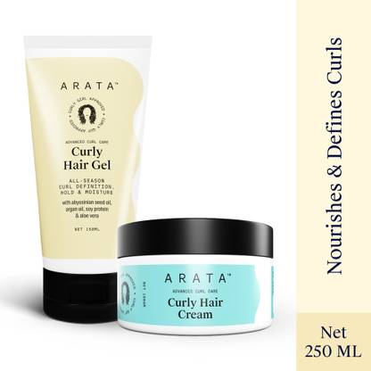 ARATA Curl Care Pro Styling Combo|Hair Gel&Cream|Soft Natural Hold|For Curlies