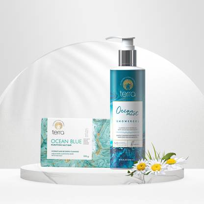 TERRA Ocean Mist Shower Gel, Get Ocean Blue – Purifying Salt Bar Free
