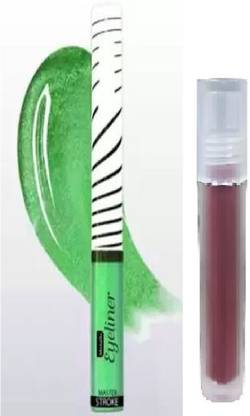 Luipui green eye liner and maroon eye shadow pack of 2