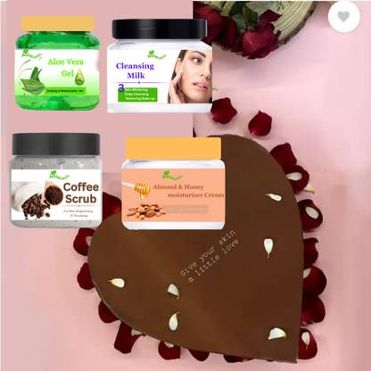 Activeland Alovera Gel , cleasing milk , Almond cream, cofee scrub for face 100gm each