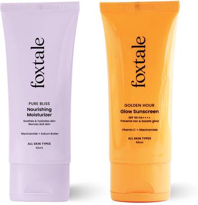 Foxtale Essentials combo | Hydrate & Protect Duo | With Essentials Daily Moisturizer 50ml + Essentials Daily Sunscreen 50ml