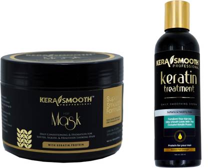 Kerasmooth Hair Mask 500ml & Keratin Treatment 250ml for Softens, Healthy & Silky Smooth Hair