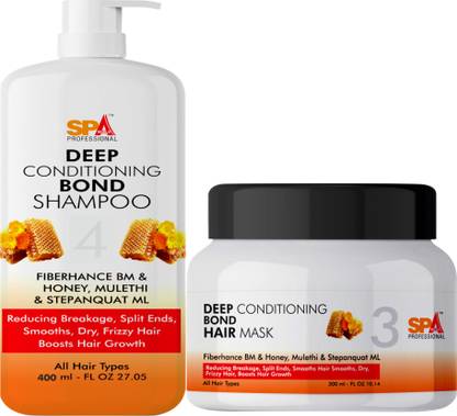 SPA Professionals Deep Conditioning Shampoo & Hair Mask For Reducing Breakage, Smooths, Dry, Frizzy Hair