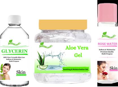 Activeland Aloe vera gel , Rose water , Glycerine for skin