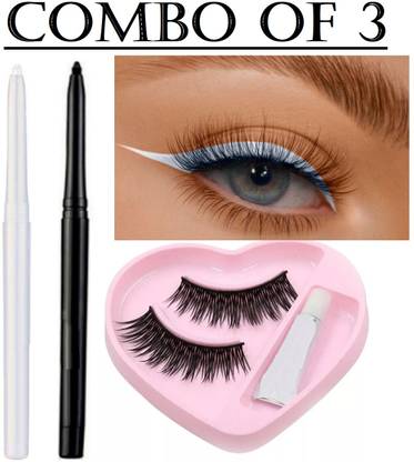 Libline Eye Pencil Matte Finish Kajal & Natural False Eyelashes