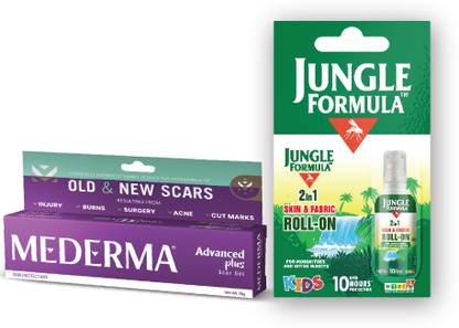 MEDERMA Advanced Plus (10g) & Jungle Formula Mosquito insect Repellent (Combo)