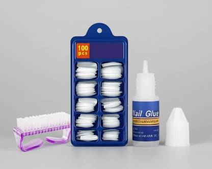 Fairlis Nail Extension Kit with 100 Tips, Nail Glue & Brush – Professional Use