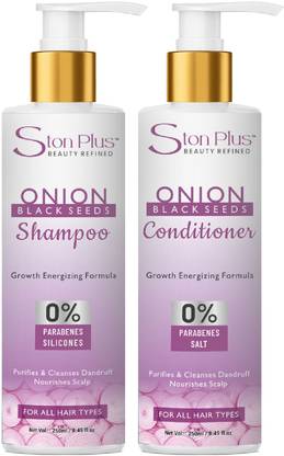 Ston Plus Onion Black Seed Shampoo & Conditioner Combo | Hair Growth & Hair Fall Control