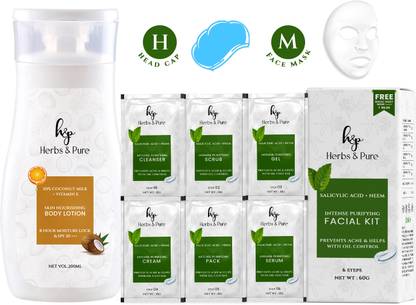 Herbs and Pure Daily Skincare Combo - Intense Purifying Facial Kit and Nourishing Body Lotion