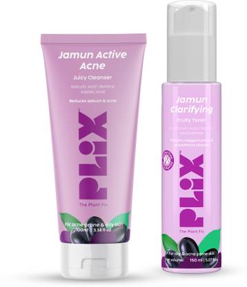 The Plant Fix Plix Acne Regime with Toner & Cleanser to Unclog Pores & Reduce Acne