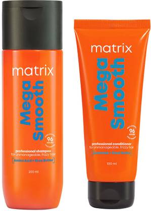 MATRIX Mega Smooth Combo for Frizzy Hair with Shea Butter and Amino Acid - 200 ml+100ml