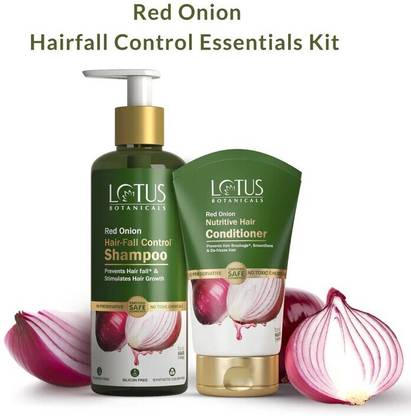 Lotus Botanicals Red Onion Hairfall Control Essentials Kit.