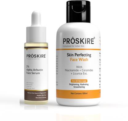 Proskire Alpha Arbutin serum With Skin Perfecting face Wash Combo
