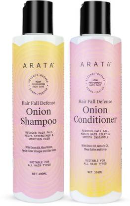 ARATA Hair Fall Defense Onion Combo (Onion Shampoo 200 ML & Onion Conditioner 200 ML)
