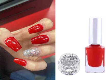 AFARAXIA Nail Polish Long Lasting Smooth Matte Finish & sliver glitter
