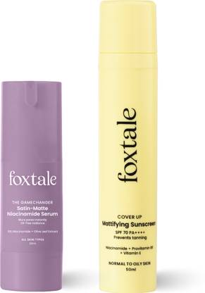 Foxtale Pigmentation Reducer | Niacinamide Serum 30ml & Matte Sunscreen 50ml