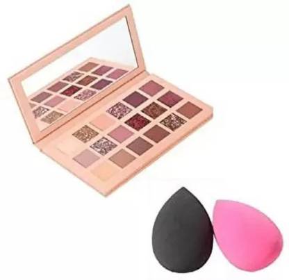 Glam Desk Professional Eyeshadow Palette 18 Shades & Beauty Blender 99 ml (MULTICOLUR)
