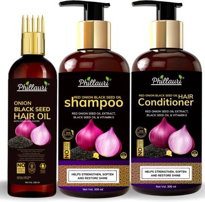 Phillauri Red Onion Black Seed Oil Ultimate Hair Care Kit for Hair Fall Control