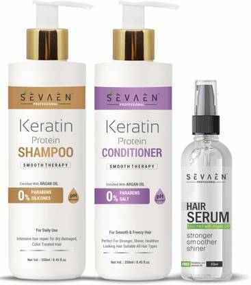 SEVAEN keratin trio combo pack for freezy and dry damage hair