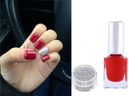AFARAXIA red Nail Polish Long Lasting Smooth Matte Finish& glitter