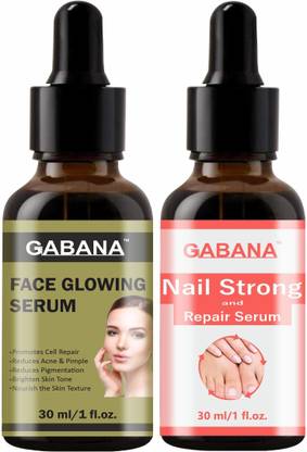 GABANA Face Glowing Serum - Nourish the Skin Texture & Nail Strong and Repair Serum (Each, 30ml)