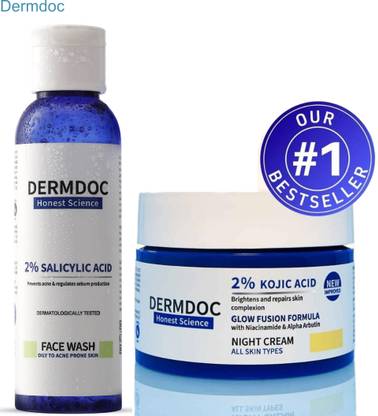 DermDoc Dark Spot Removal Kojic Cream + Face Wash  (2 Items in the set)
