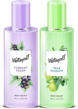 Wottagirl Currant Crush & Pear Passion Combo (100ml Each) Body Spray  -  For Women