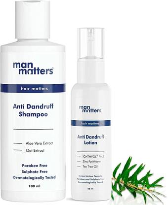 Man Matters Anti Dandruff Kit with Shampoo And Lotion | Reduces Flakes
