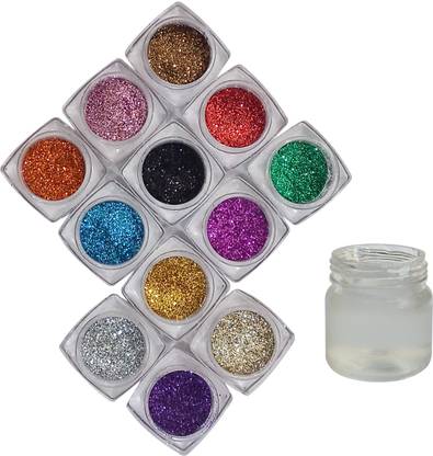 vizo Brilliant color eyeshadow powder with Glitter-Glue