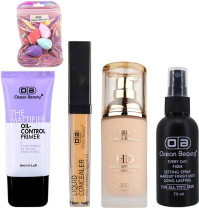 OCEAN BEAUTY Waterproof HD Primer Foundation Concealer Makeup Setting Fixer