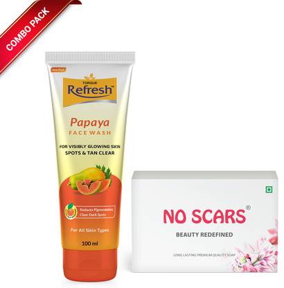 Torque Refresh Papaya Facewash 100ml + No Scar Premium Bathing Soap Combo Pack