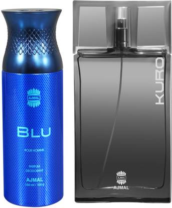 Ajmal Kuro EDP Aromatic Spicy Perfume 90ml for Men and Blu Homme
