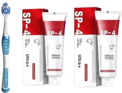 Geggsa Ultra Whitening Toothpaste SP (Pack of 2) with Multi-action Toothbrush