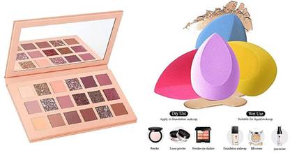 SHAGGY EDITION Eyeshadow Palette With 5 4 Puff Combo For GIrls
