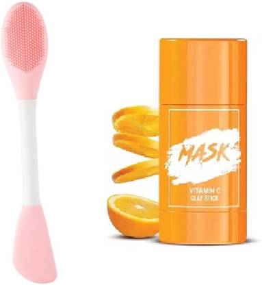 Lusty soul Silicone Face Scrubber Vitamin C Clay Stick Mask For Women & Men Reduce Dark Spots