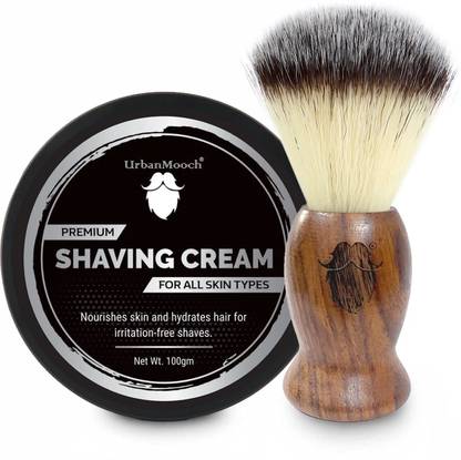UrbanMooch Shaving COMBO-Soft Bristles Imitation Badger Hair Shaving Brush-and Shaving Cream | For Men