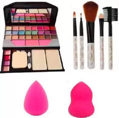 KAATO 6155 Makeup kit + 5 pcs Makeup Brush + 2 pc Blender Puff Combo