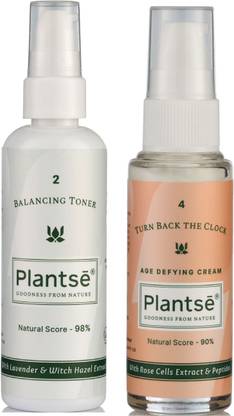 PLANTSE Balancing Face Toner & Age Defying Face Cream I Refreshing, Hydrating-100ml+30ml