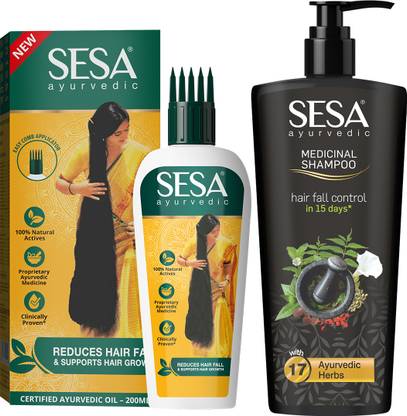 SESA Ayurvedic Anti Hair Fall Combo (Oil 200ml + Shampoo 500ml)